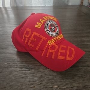United States Marine Corps Retired Embroidered Red Cap